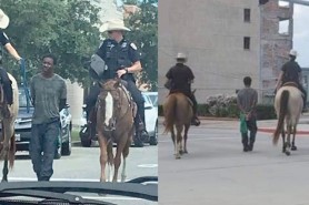 Un afro-american pe care poliţişti călare l-au ţinut legat cu o frânghie cere compensaţii de 1 milion de dolari